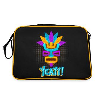 Aztecs, Mayan culture, tribal culture folklore mask - Retro Bag - black/gold - Back