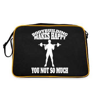 Fitness Bodybuilder Athlete Strength Training Muscle - Retro Bag - black/gold - Back