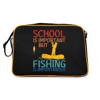 School is important, but fishing is even more important - Retro Bag - black/gold - Back