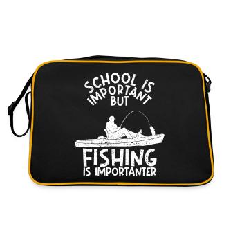 School is important, but fishing is even more important - Retro Bag - black/gold - Back