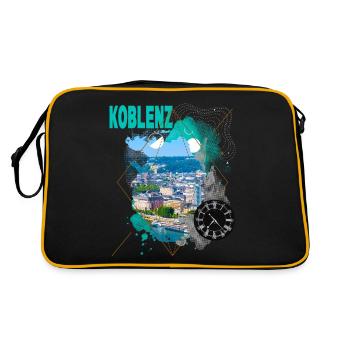 Coblence Allemagne City Skyline Vintage Rétro - Sac Retro - noir/or - Dos