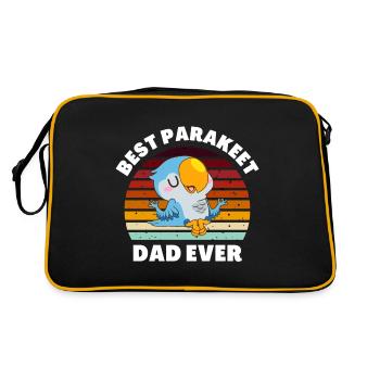 Meilleur père perruche jamais Père Oiseau Amant Enthusias - Sac Retro - noir/or - Dos