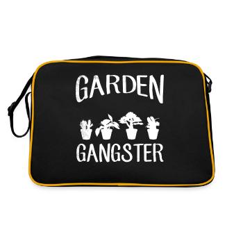 Gartenarbeit GARTENGANGSTER - Retro Tasche - Schwarz/Gold - Hinten