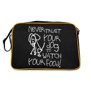 Never trust your dog to watch your food! - Retro Bag - black/gold - Back