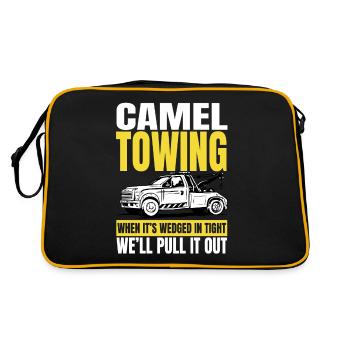 Tow Truck Camel Towing when it's wedged in tight - Retro Bag - black/gold - Back