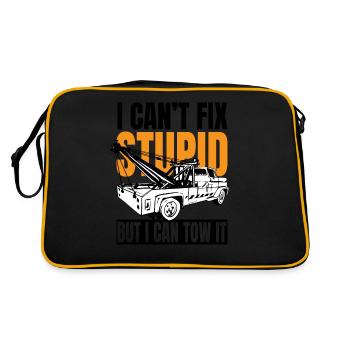 I can't fix stupid but i can tow it - Retro Tasche - Schwarz/Gold - Hinten