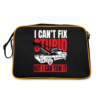 I can't fix stupid but i can tow it - Retro Tasche - Schwarz/Gold - Hinten