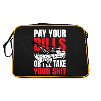 Pay your bills Tow Truck Driver - Retro Tasche - Schwarz/Gold - Hinten