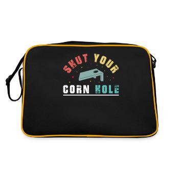 Shut your Cornhole - Retro Tasche - Schwarz/Gold - Hinten