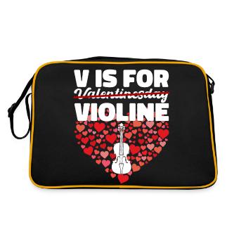 Saint-Valentin Love Violon Violon Cadeau - Sac Retro - noir/or - Dos