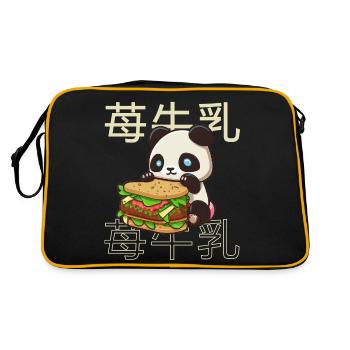 Cute Kawaii Panda, The Sandwich Anime Manga - Sac Retro - noir/or - Dos