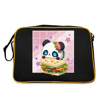 Cute Kawaii Panda, The Sandwich Anime Manga - Sac Retro - noir/or - Dos