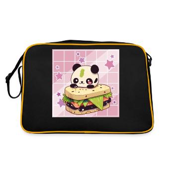 Cute Kawaii Panda, The Sandwich Anime Manga - Sac Retro - noir/or - Dos