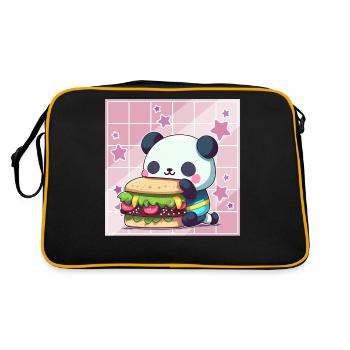 Cute Kawaii Panda, The Sandwich Anime Manga - Sac Retro - noir/or - Dos