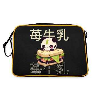 Cute Kawaii Panda, The Sandwich Anime Manga - Sac Retro - noir/or - Dos