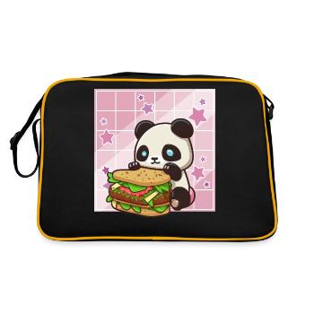 Cute Kawaii Panda, The Sandwich Anime Manga - Sac Retro - noir/or - Dos