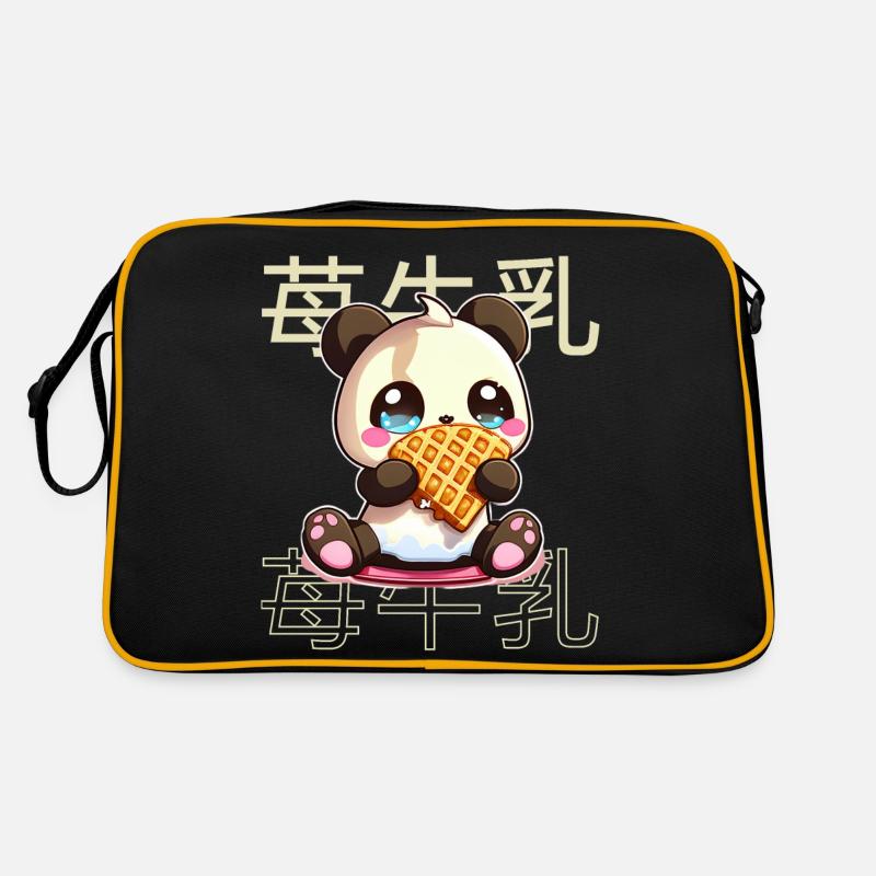 Cute Kawaii Panda Who Eats Waffle Anime Manga Retro Bag