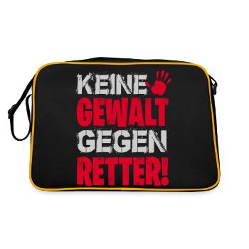 KEINE GEWALT GEGEN RETTER! - Retro Tasche - Schwarz/Gold - Hinten