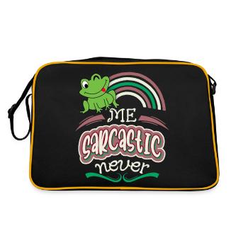 Sarcasm, funny saying with tree frog - Retro Bag - black/gold - Back