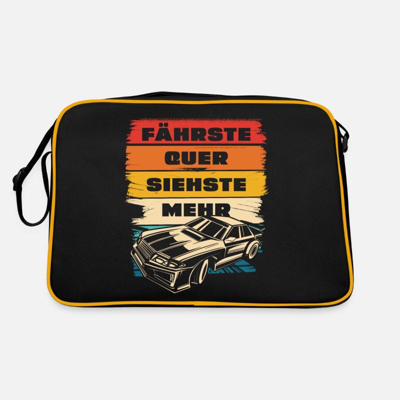 Fährste Quer siehste Mehr Retro Tasche