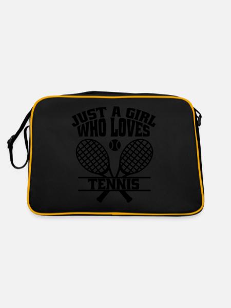 Tennis Tennis Player Woman Girls Tennis Club - Retro Bag - black/gold - Back