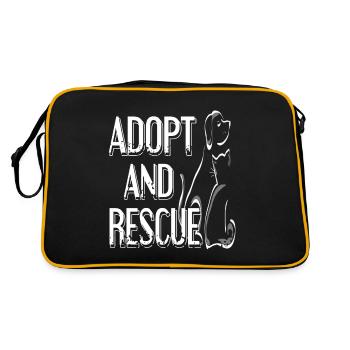 Adopt And Rescue Retro Animal Protection T-Shirt - Retro Tasche - Schwarz/Gold - Hinten