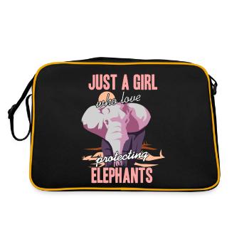 Juste une fille qui aime protéger les éléphants animal - Sac Retro - noir/or - Dos