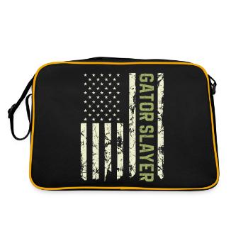 Chasseur d’alligators Drapeau américain, Patriotic Gator - Sac Retro - noir/or - Dos