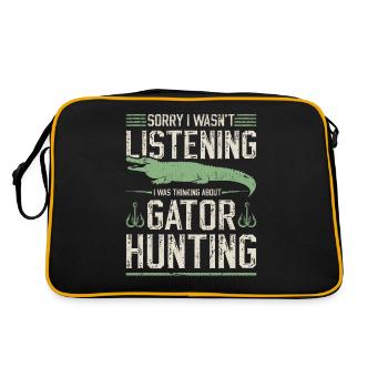 Chasseur d’alligators, penser à la chasse au gator - Sac Retro - noir/or - Dos