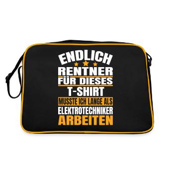 Endlich Rente 2023 Ruhestand Beruf - Retro Tasche - Schwarz/Gold - Hinten