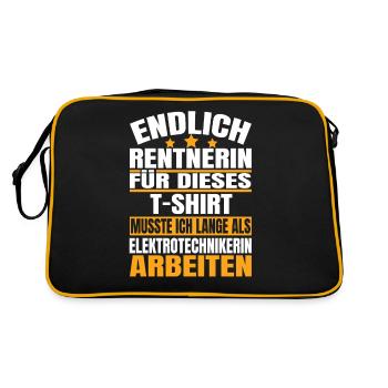 Endlich Rente 2023 Ruhestand Beruf - Retro Tasche - Schwarz/Gold - Hinten