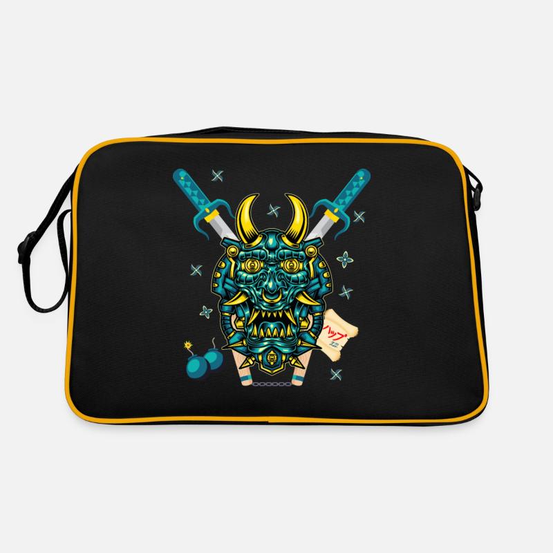 Samurai Monster - Retro Tasche - Schwarz/Gold
