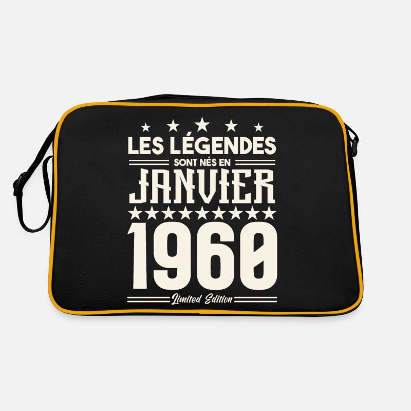 cadeau d'anniversaire janvier 1960. Janvier 1960. - Sac Retro - noir/or