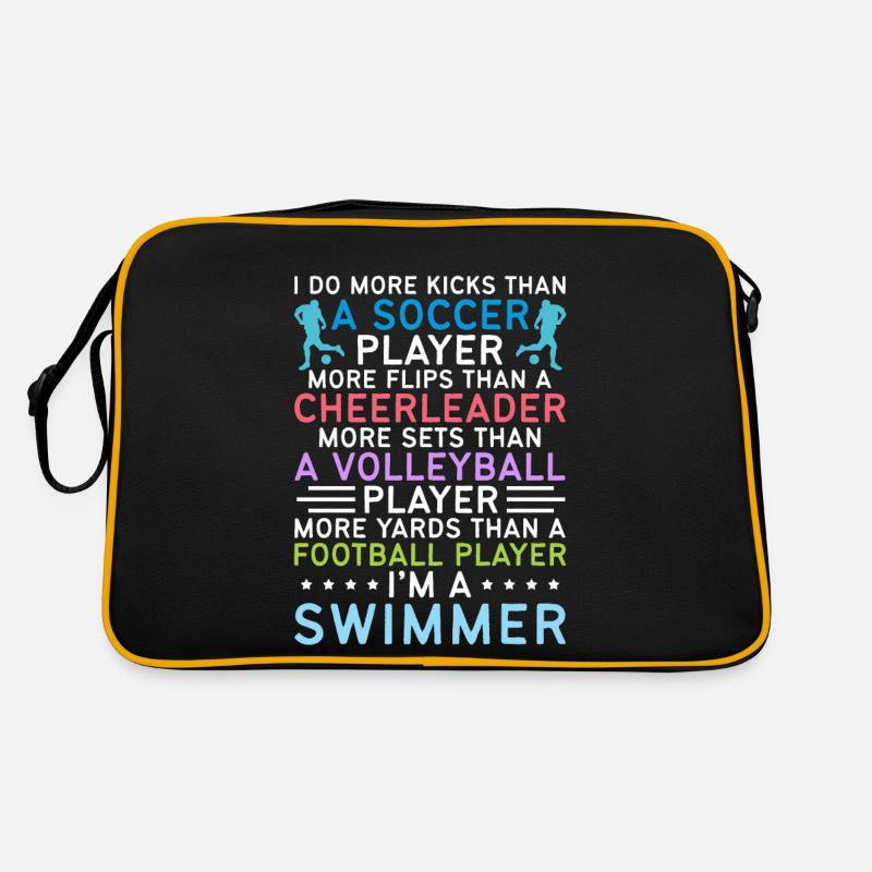 Lustiges Schwimmen Schwimmer Retro Tasche