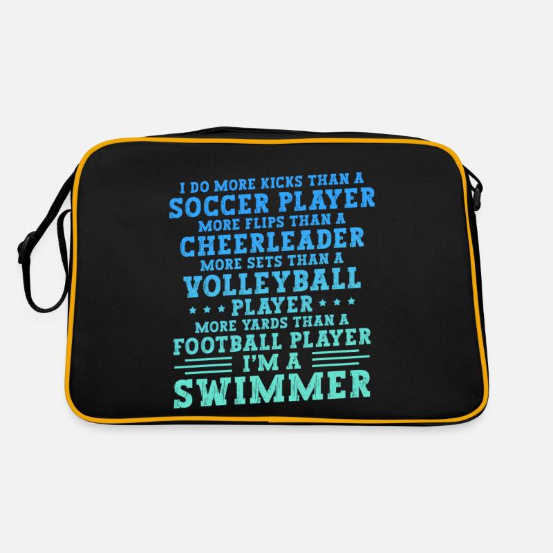Lustiges Schwimmen Schwimmer Retro Tasche