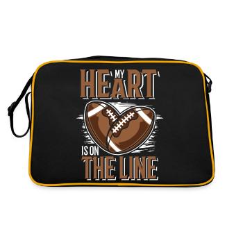 Mon cœur bat pour le football de ligne offensive - Sac Retro - noir/or - Dos