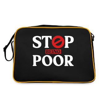 Hör Auf, Arm Zu Sein - Retro Tasche - Schwarz/Gold - Hinten