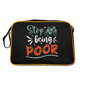 Arrêtez d’être pauvre - Sac Retro - noir/or - Dos