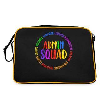 Admin Squad Admin Assistant Administrative Cool - Retro Tasche - Schwarz/Gold - Hinten