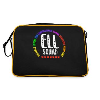 ELL Squad School Assistant Humor English Language - Retro Bag - black/gold - Back