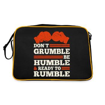 Boxer Dont Grumble Be Humble Ready To Rumble - Retro Tasche - Schwarz/Gold - Hinten