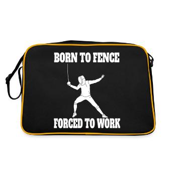 Fechten lustige Fechter Spruch Kampfsport witziger - Retro Tasche - Schwarz/Gold - Hinten