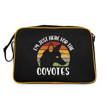 Im just here for the coyotes Design for a coyote - Retro Bag - black/gold - Back