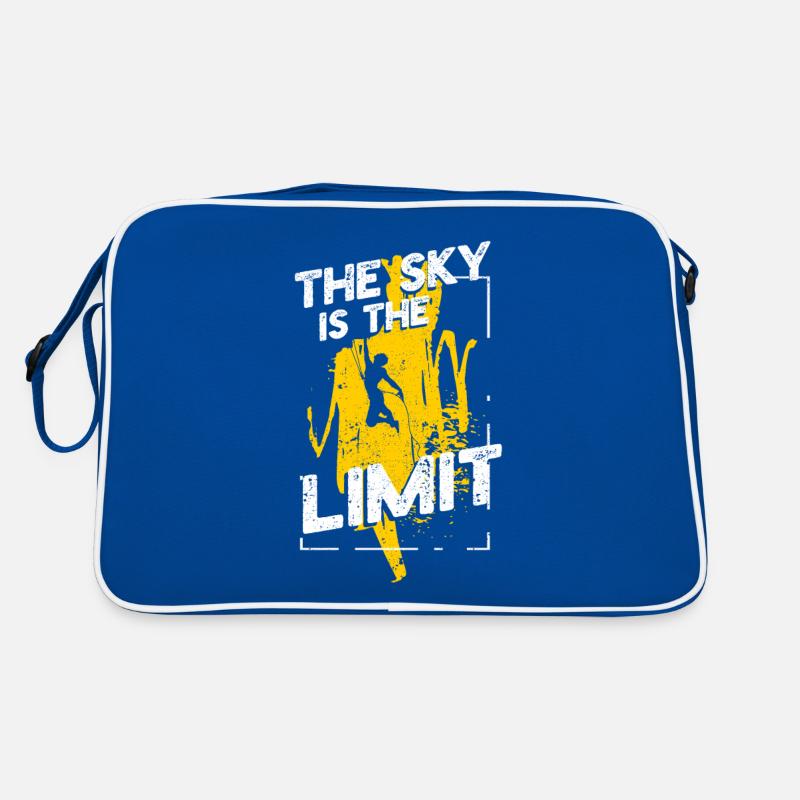 Der Himmel ist die Grenze - Kletterer oder Boulder Retro Tasche