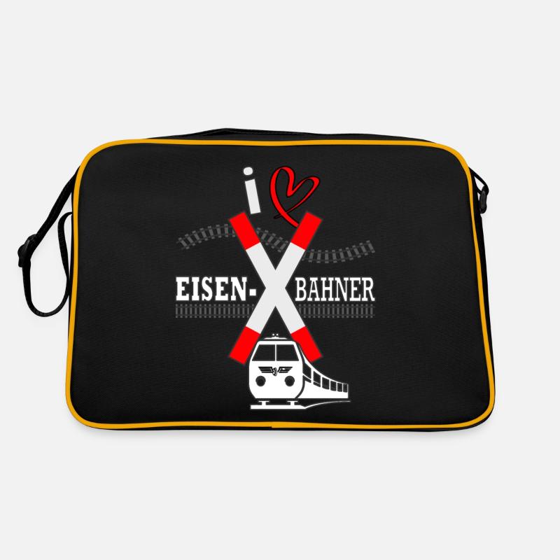j’aime Chemin de fer miniature - Sac Retro - noir/or