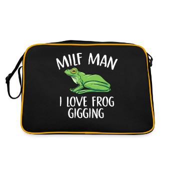 man I love frog gigging Design for a frog - Retro Bag - black/gold - Back