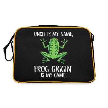 oncle est mon nom frog gigging est mon game Design - Sac Retro - noir/or - Dos