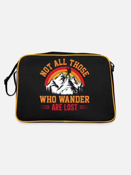 hiking - Not all those who wander are lost - Retro Bag - black/gold - Back