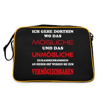 Das Mögliche und Unmögliche wird Vermöglichbar - Retro Tasche - Schwarz/Gold - Hinten