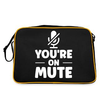 Du bist auf stumm - you are on mute - Retro Tasche - Schwarz/Gold - Hinten